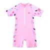 Girls' Floral One-Piece Swimsuit - Cute Polyester Summer Swimwear 2025