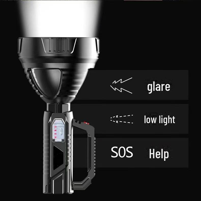 High-Power Long-Range Portable Searchlight - Super Bright, Multi-Function Outdoor Patrol Lamp