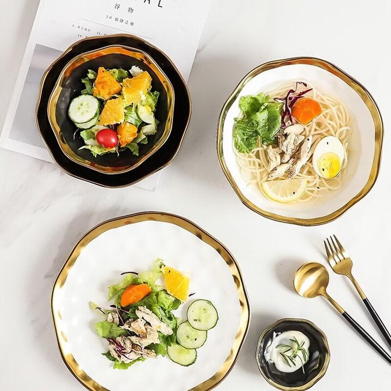 Abay Gold Rim Ceramic Dinnerware Set