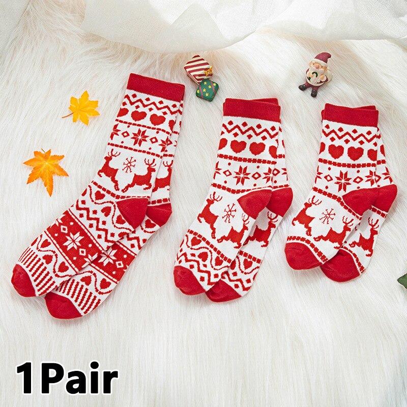 Christmas Socks For Dad Mom Daughter Son Matching Clothes Outfits Christmas Adult Baby Kids Elk Cartoon Pattern Jacquard Socks