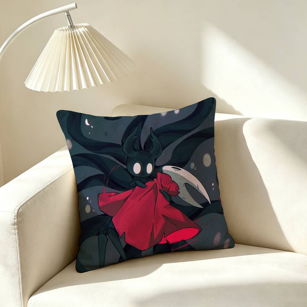H-Hollow Knight Silksong Game Pillow Case Square Double-Sided Sofa Cushion Cover Bedroom Bedside Pillow