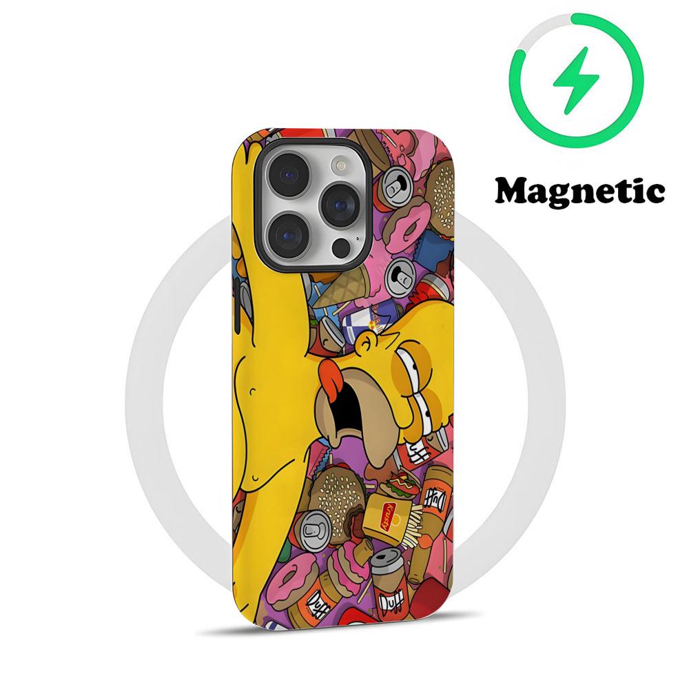

Дисней Смешной Мультфильм Семья Гомера Симпсона Чехол для Телефона Магнитный Для IPhone 16 15 14 13 12 11 Pro Max X XR XSMax 7 8 Plus Глянцевый Fi iPhone 13