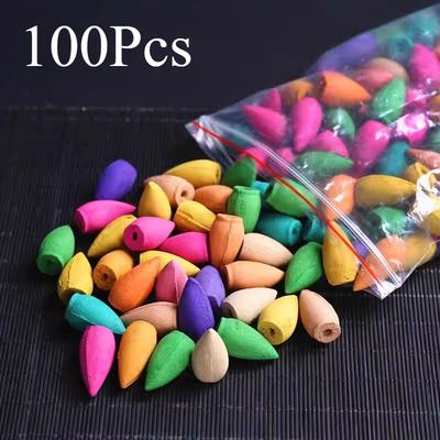 Mixed Natural Reflux Tower Incense for Backflow Incense Burner, Rose Jasmine Lavender Osmanthus Sakura Smoke Cone Home Fragrance