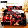 3 Pieces Adult Boys Bedroom Bedding Set Cartoon Anime Hip Hop Style Duvet Cover Set 2024 Quilt Cover Pillowcase