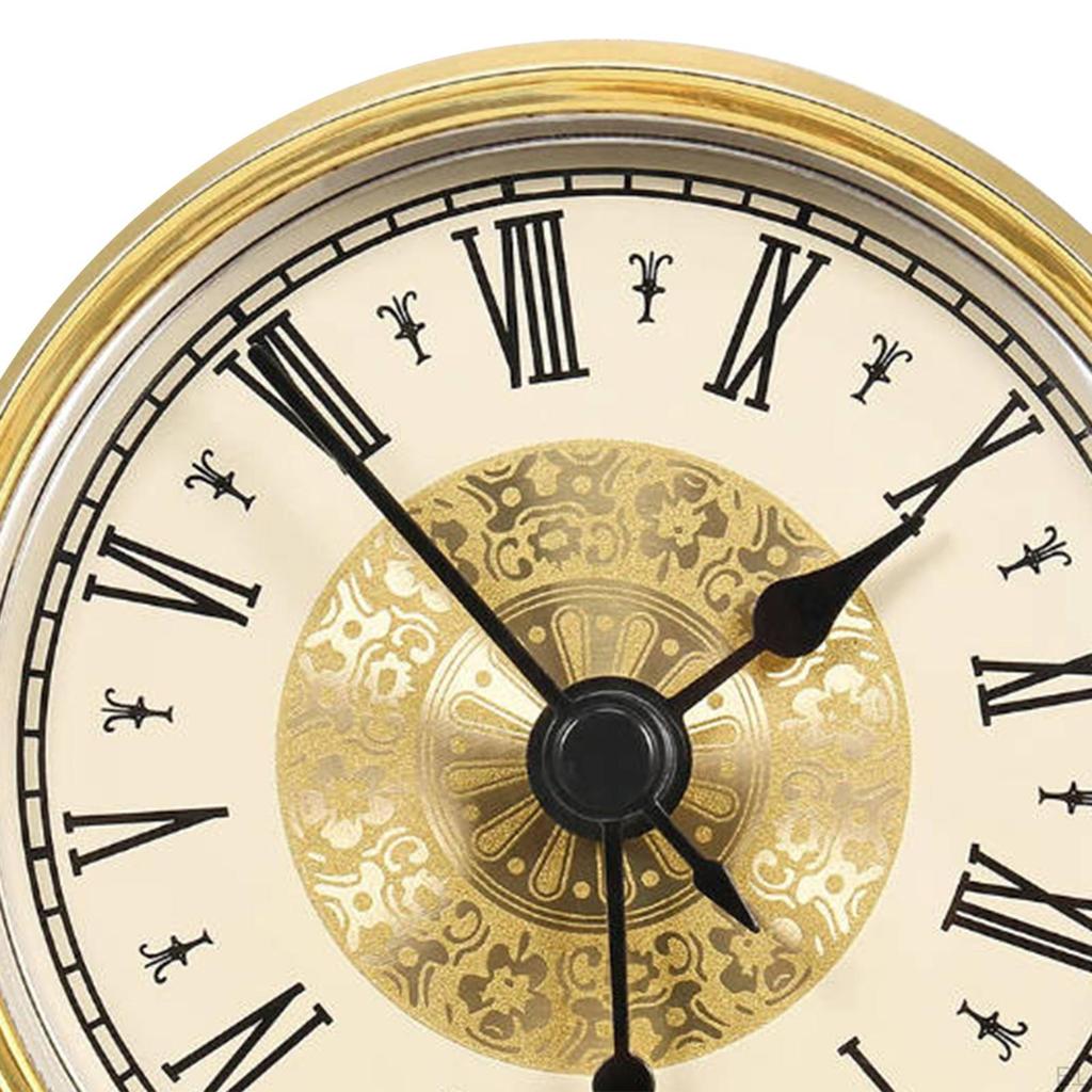 Uhr Einsatz Kopf mit Römischen Ziffern, Ersatz Gold Trim 70 mm Miniatur Fit up für