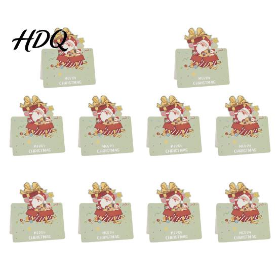 Holiday Souvenirs 10 Pcs 3D Christmas Greeting Card Cute Tree Santa Snowman Claus Cards Wreath Design for Festive Messages Wishes