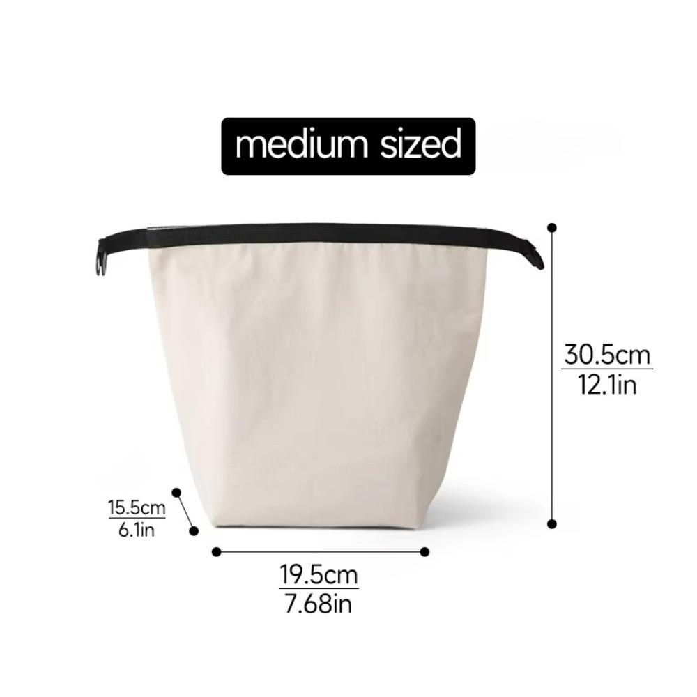 Reusable Canvas Insulated Lunch Bag Leak-Proof Large Capacity Insulated Bags Easy to Clean Food Storage Handbag