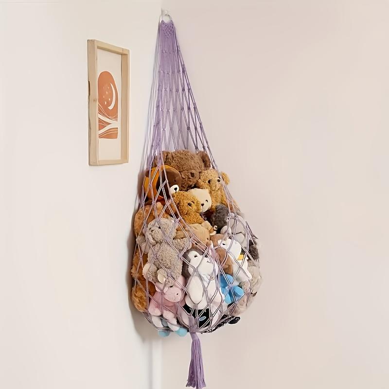 2Pcs Toy Storage Hammock | Extra-Large Plush Toy Corner Storage Decoration - Cute Hanging Stuffed Toy For Bedroom Decor