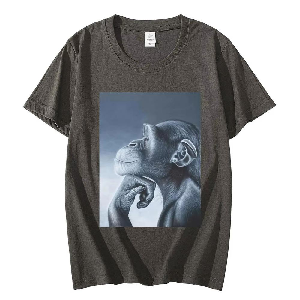 Funny Rage Bait Monkey Meme Tshirts Fashion Vintage Short Sleeve Tshirt Men Women Clothing Summer High Quality Cotton T Shirts