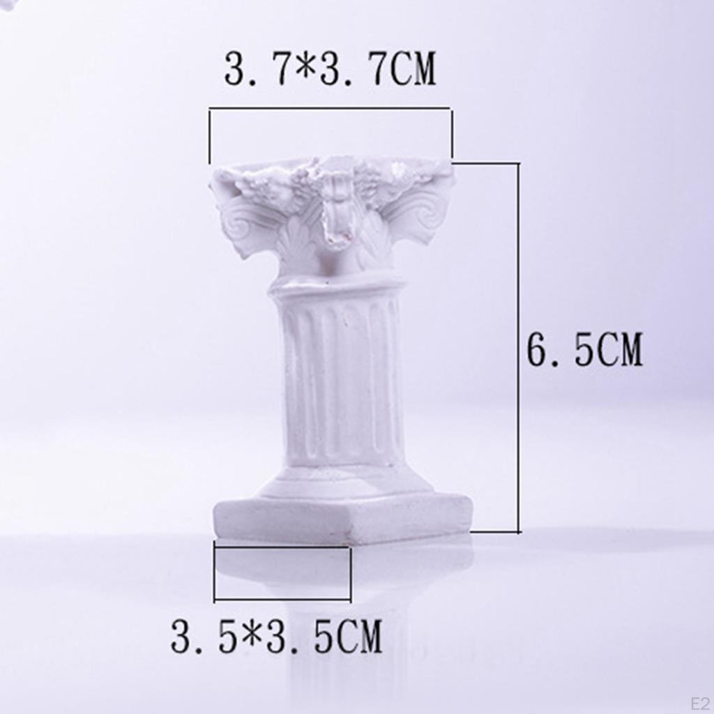 Miniature Roman Pillar Statue Pedestal Stand Candle Holder Greek Column Sculpture Figurine for