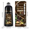 Brown Hair Dye Shampoo 3 In 1 , Moisturize, Nourish, Natural Ginger Formula