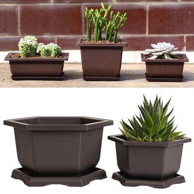 Plastic Flowerpot Succulent Plants Pot Decorative Collection Nursery Pots Garden Balcony Plants Bonsai Pot Rectangle Potted Vase