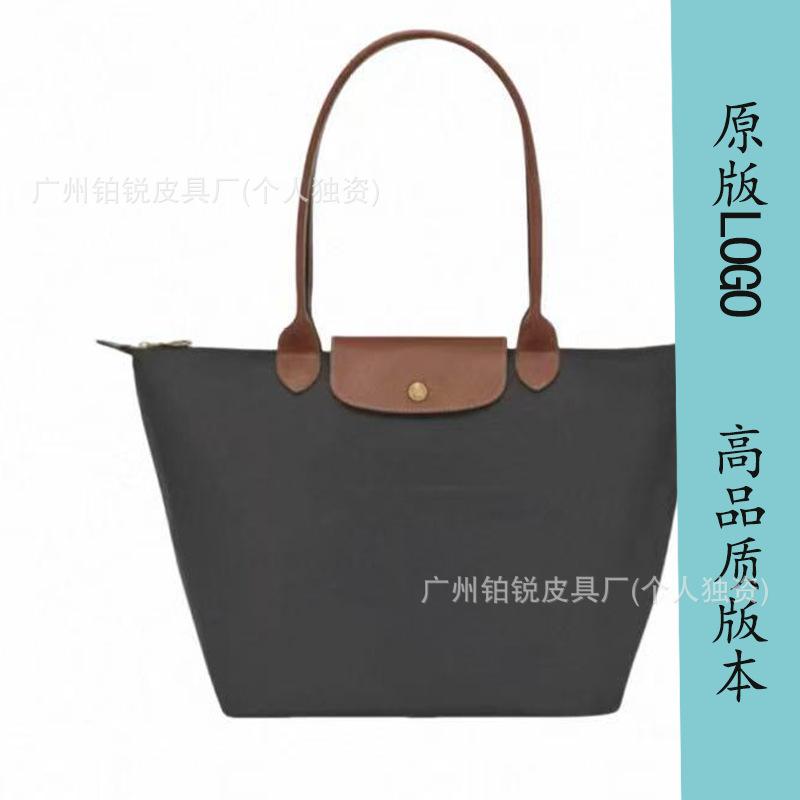 Dragon Inlaid Week Nylon Leather Handbag Embroidery Large Capacity Tote Bag Waterproof Folding Shoulder Bag Women