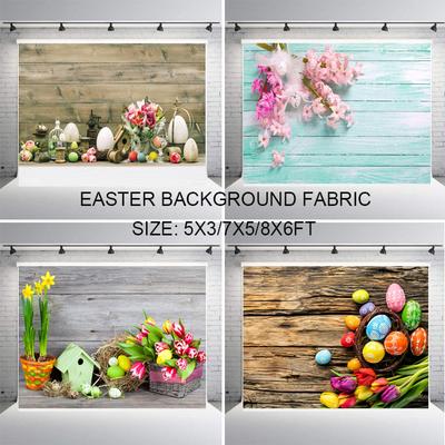 Easter Party Background Photography Backdrop Rabbit Colored Eggs  Baby Photographic Photo Studio Props