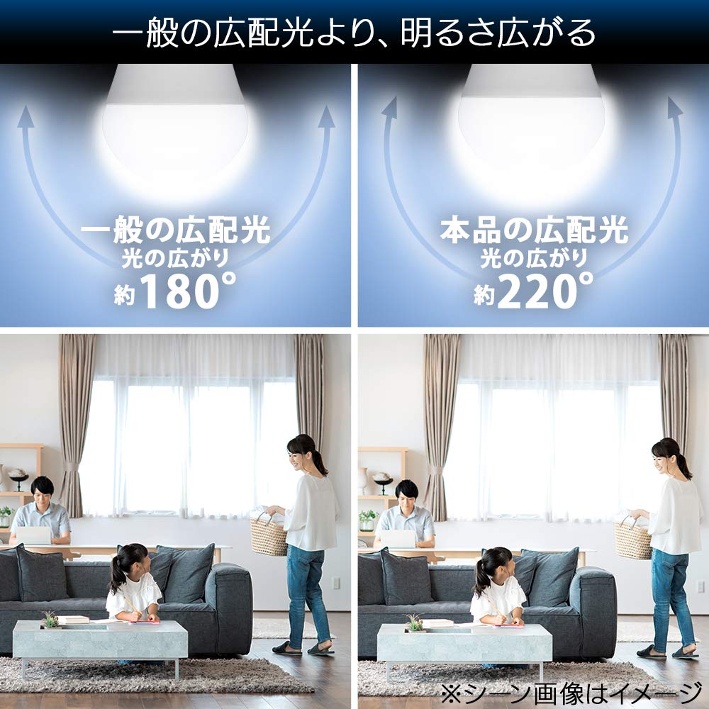 Iris Ohyama LED Wide 100W Daylight Bulb, E26, Beam, Equivalent, White, LDA14N-G-10T4