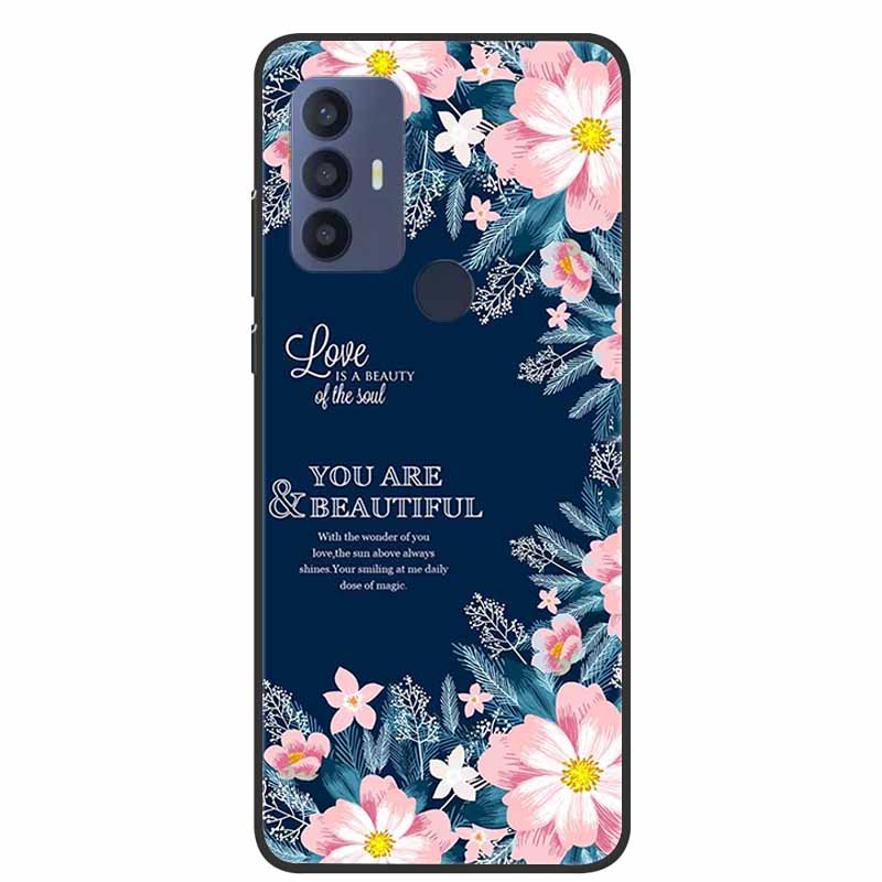 For TCL 30 SE Case Soft Silicone Marble TPU Black Cover for TCL 305 306 30SE 6.52'' Phone Back Cases for TCL30SE 6165H Coque New
