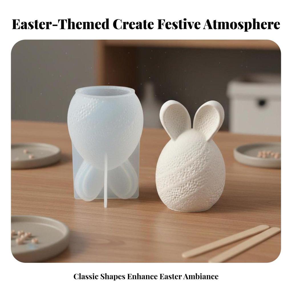 Easter Rabbit Candle Mold Easy Demolding Faceless Plaster Non-Stick