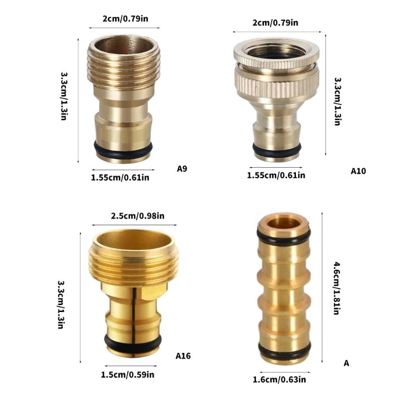 Sturdy Stainless Steel 3/4Inch Garden Hose Quick Connection Adapters with Male Thread for Tap and Sprinklers Daily Use