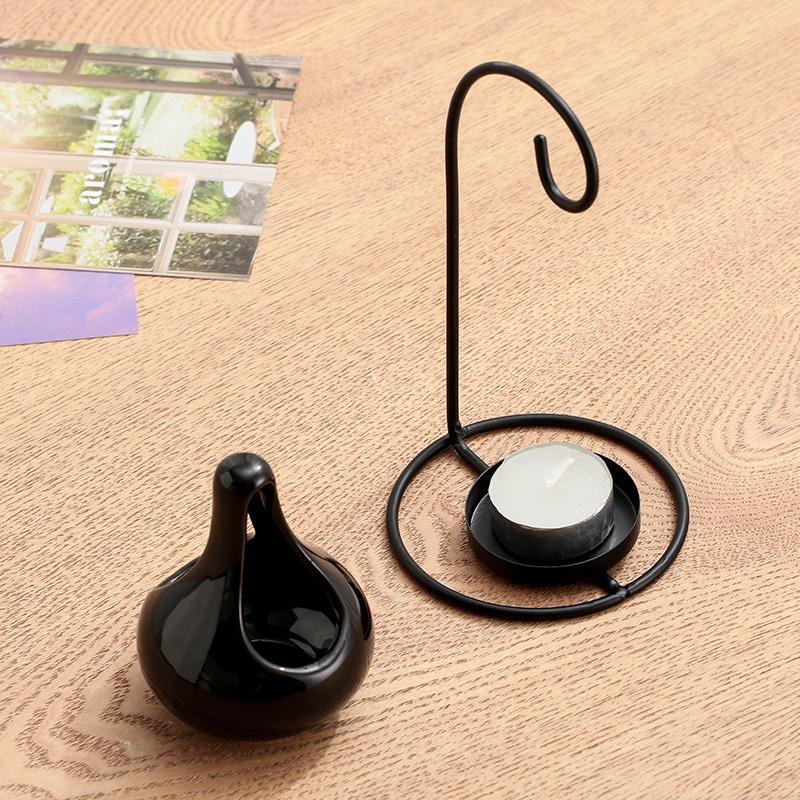 Black Hanging Stove Creative Aromatherapy Stove Essential Oil Lamp Stove Fragrant Wax Stove Household Candle Light Stove