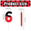 7pcs Black Red Bow Birthday Candles for Boys Girls, Red Mouse Number 0-9 Cartoon Themed Birthday Party Cake Decorations Supplies