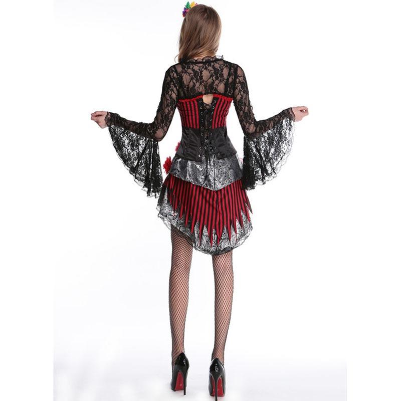 Halloween Masquerade Skeleton Ghost Bride Vampire Costume, Character Anime Playing Suit