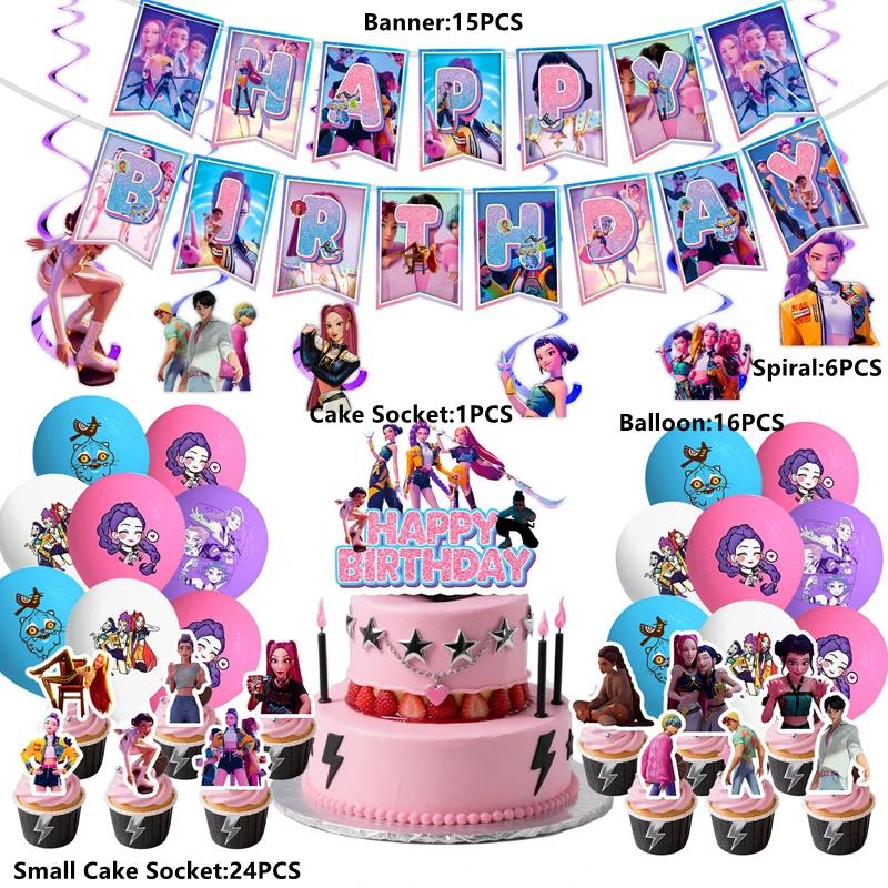 קישוט עוגה צייד שדים Kpop קישוט עוגה קישוט קאפקייק יום הולדת קישוטים לילדות ילדים קישוטים למסיבה קישוטים למסיבת בייבי שאוור