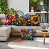 Vibrant Mexican Flowers Pillowcase Printed Polyester 45x45cm Throw Pillowcover Decorative Sofa Cushion Pillowslip Home Decor