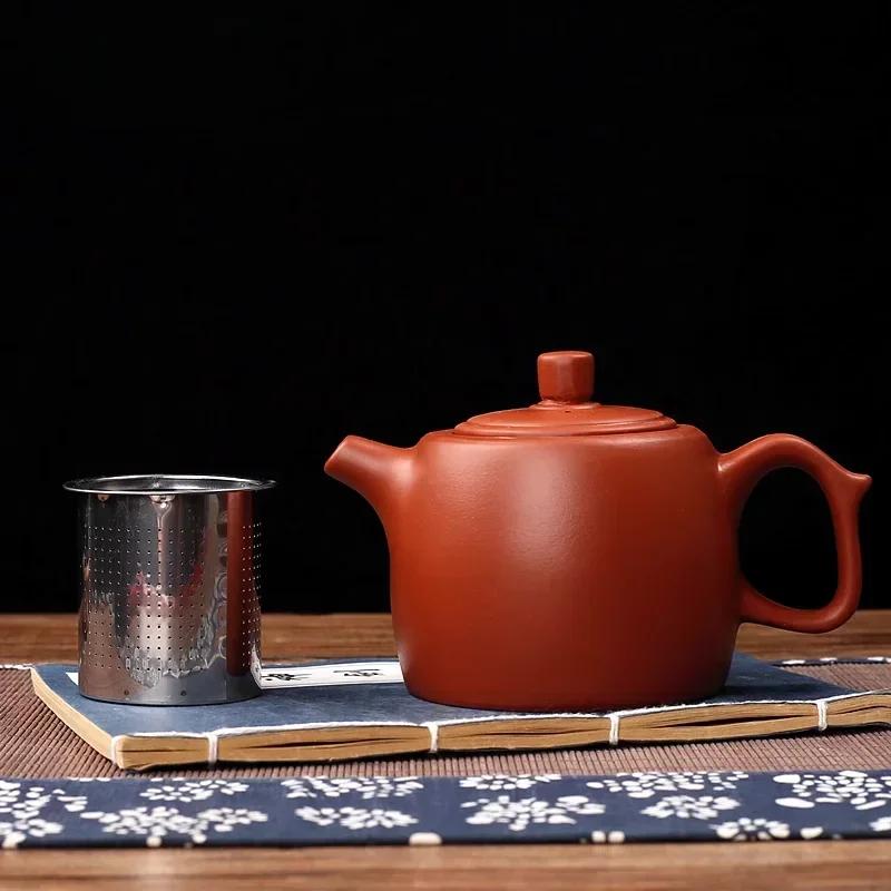 1PCS 380ML Yixing purple clay teapot solid color Chinese retro filter tea pot Tradition Tea ceremony accessories