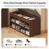 Ultra Narrow Entry Shoe Storage Bench, Built-in Cabinet Hallway Shoe Rack with Seat