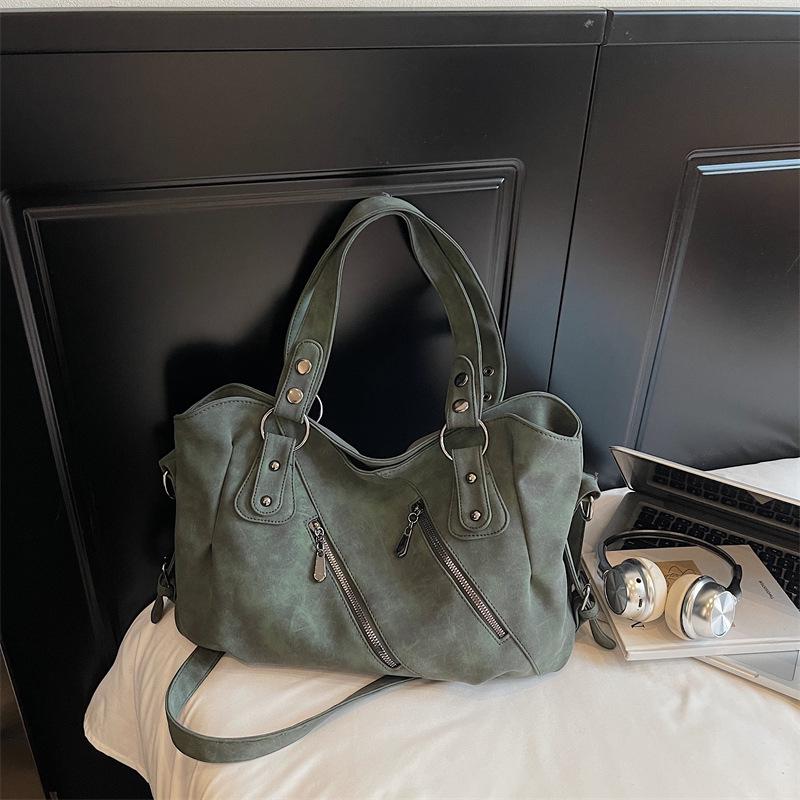 

New Women s Frosted Large Capacity Tote & Crossbody Handbag One Size зелёный