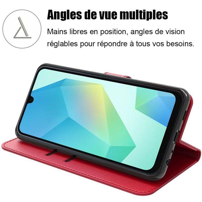 Coque de protection - BOOLING - pour Samsung Galaxy A16 4G/5G - Antichoc - Cuir Synthétique Rouge - Porte-Cartes