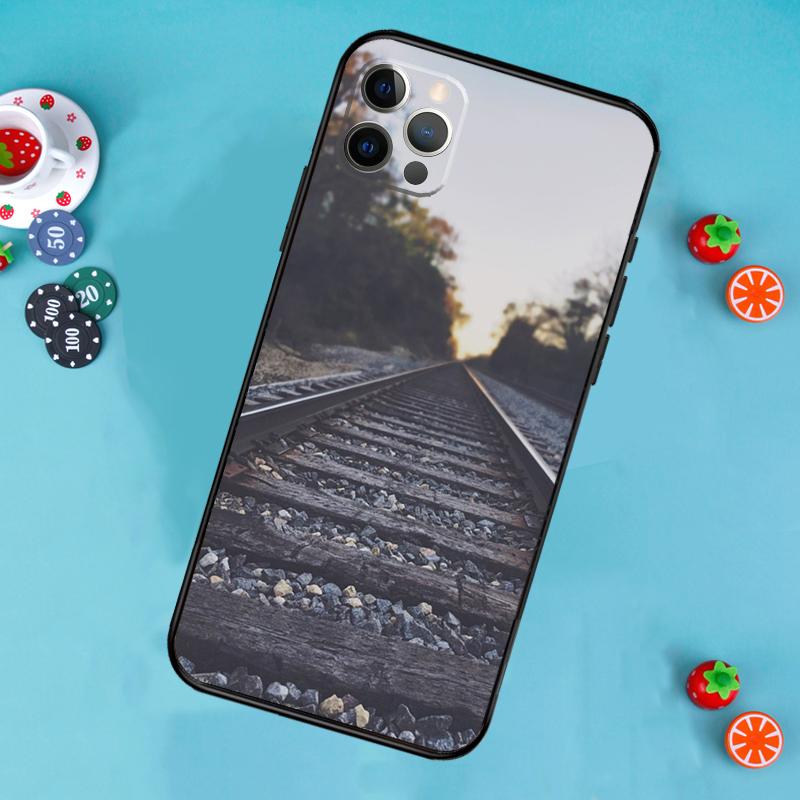 

Train Rail Sunlight Phone Case For iPhone 17 Air 13 16 15 11 12 14 Pro Max 13 12 mini 15 16 Plus 16e Cover Funda iPhone 17Pro MAX
