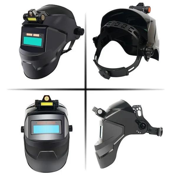 Maschera per saldatura con oscuramento automatico, ampia visuale, colore reale, maschera per saldatura con oscuramento automatico, resistente alle alte temperature, 130℃