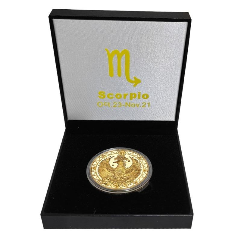 Doce Medallas Conmemorativas de Constelaciones Monedas de Oro del Hada de los Dientes 12 Artesanías del Zodiaco Monedas Europeas y Americanas Monedas de Constelaciones del Guardián de la Suerte