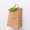 Woven Hanging Wall Basket Water Hyacinth Hanging Wall Basket Wicker Handmade Rattan Wall Planter For Garden Home Flowers Hanging Planters