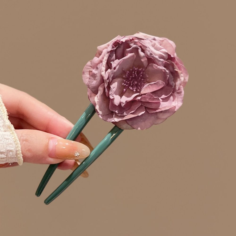 U Shape Fabric Camellia Fabric Headwear Elegant Hair Accessories Women фиолетовый