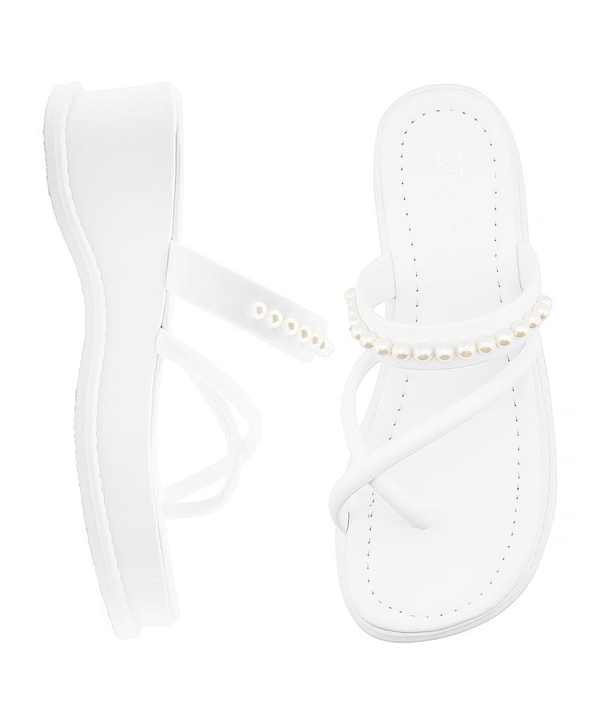 Spur Shine Pearl Slipper -Ss9057 (2Color) 5.5Cm Platform Slippers