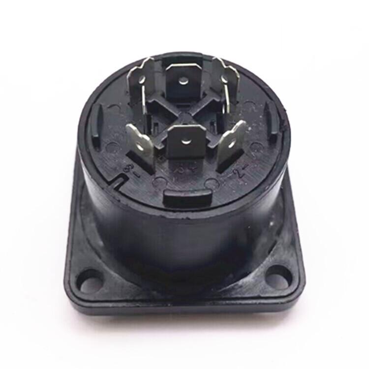 Metal 8-Pin Large Square Seat Audio Power Amplifier Connector Female Socket with Panel Card Faucet Ohm