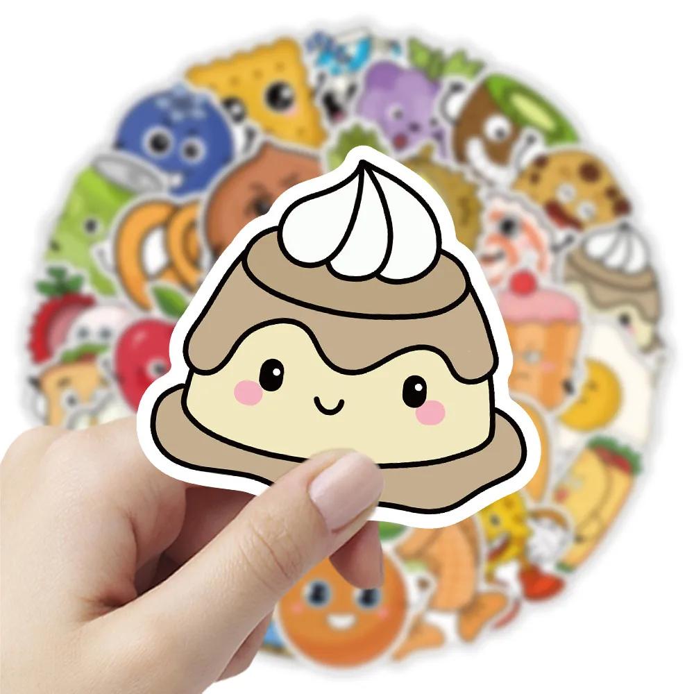 52-Piece Minimalist Fresh Food B Stickers - Cute Decorative Decals for Hand Journals, Phone Cases & Water Bottles
