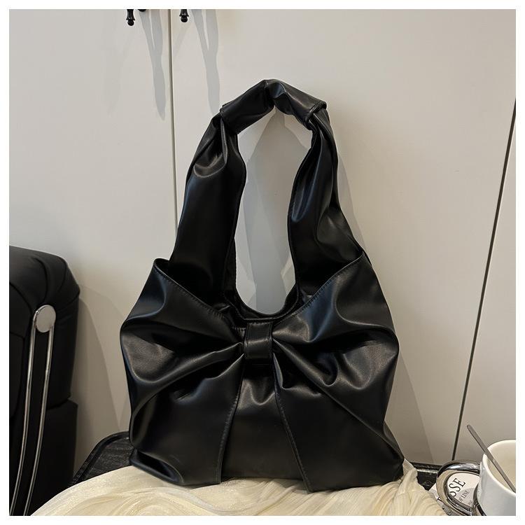 

New Fashion Women s Bowknot Design Minimalist Chic Large Capacity Armpit Single Shoulder Bag чёрный