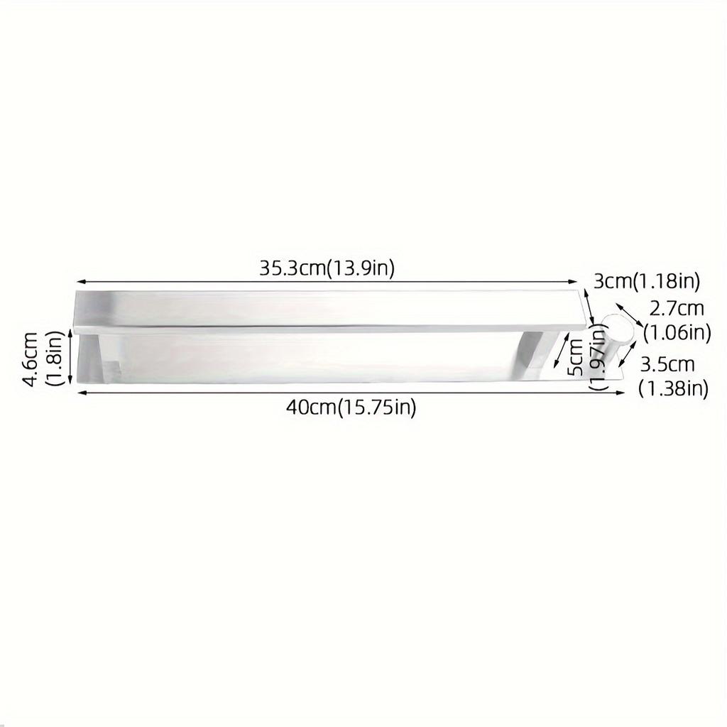 1pc Space-Saving Towel Bar With Hooks - No-Drill, Wall-Mounted Bathroom Towel Rack For Guests