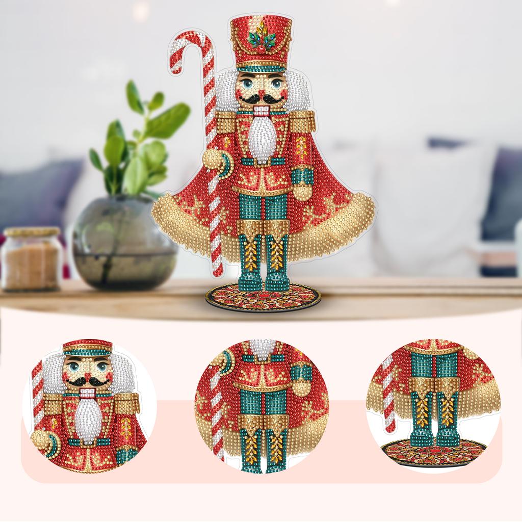 Nutcracker 2D Flat DIY Acrylic Diamond Painting Desktop Decorations Special Shaped Rhinestone Diamond Art Tabletop Decorations
