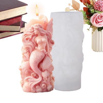 Candle Molds Mermaid Non-Stick Reusable Table Decor Silicone Candle Molds For Resin Plaster Epoxy Soap Arts & Crafts Table