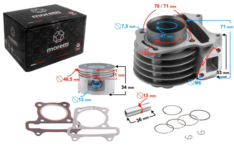 Cylinder Moretti Do Skutera 4T 80Cc