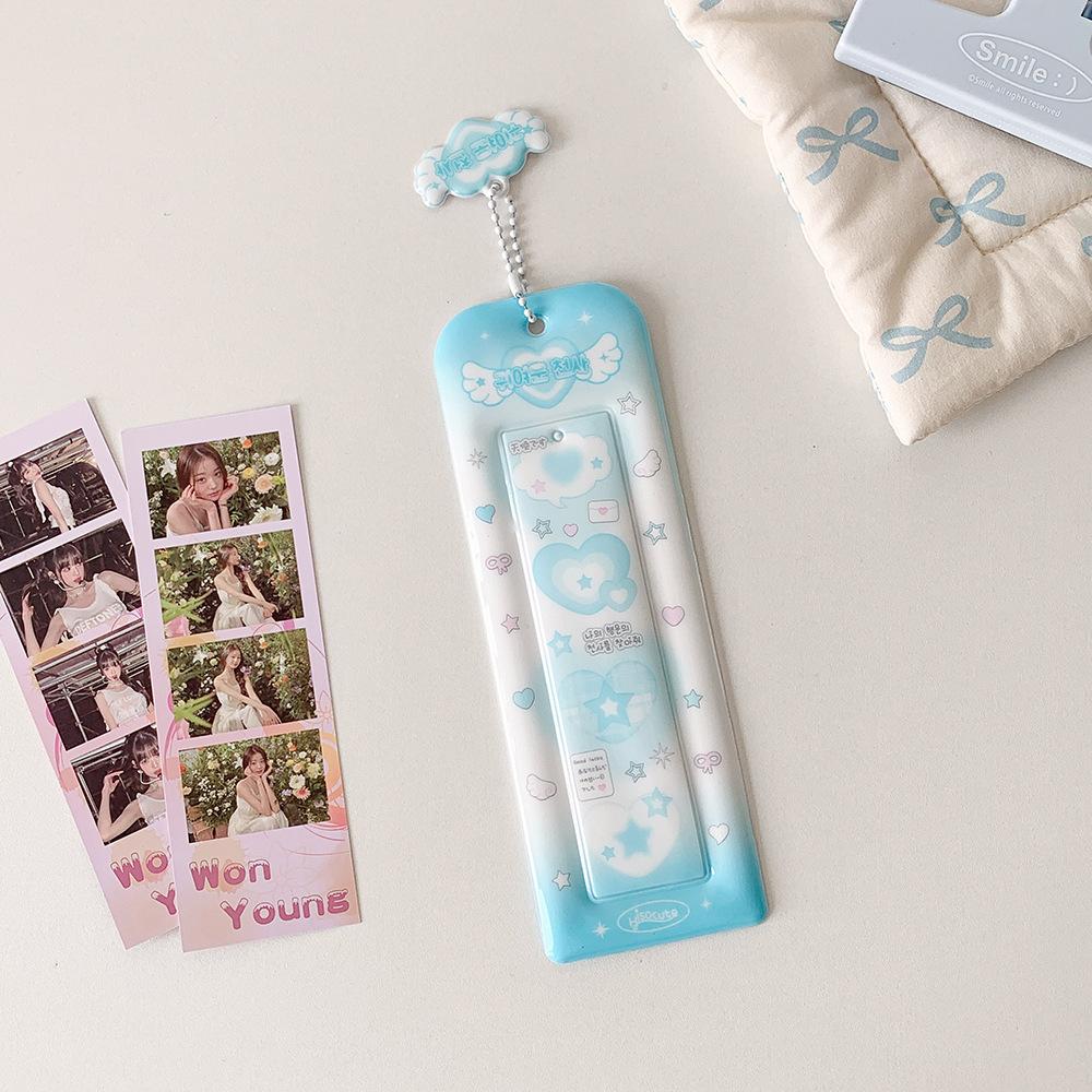 Angel Card Sleeve Blue Pendant Sets Mini Card Storage Cute Card Holder For School Supplies Bookmark Gifts