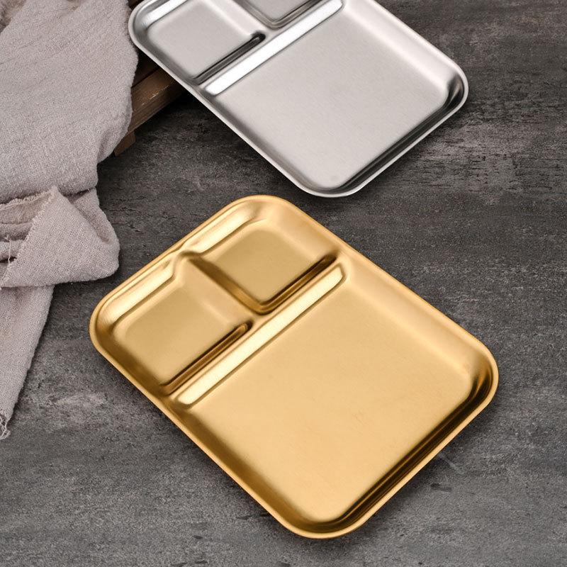 Rectangle Stainless Steel Dinner Plate Food Storage Tray Restaurant Kitchen Dish Tools