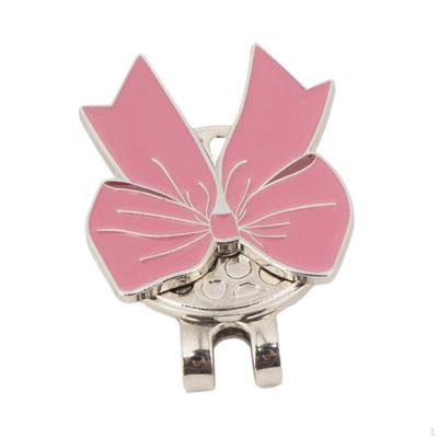 Golf Hat Clip Putting Training Aid Pink Bow Shape Easy To Women Golfer Gifts Metal Cap Attaches