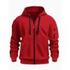 Zippered Cardigan Hoodie American Men's Cardigan Sweatshirt Multi-pocket Zippered Jacket