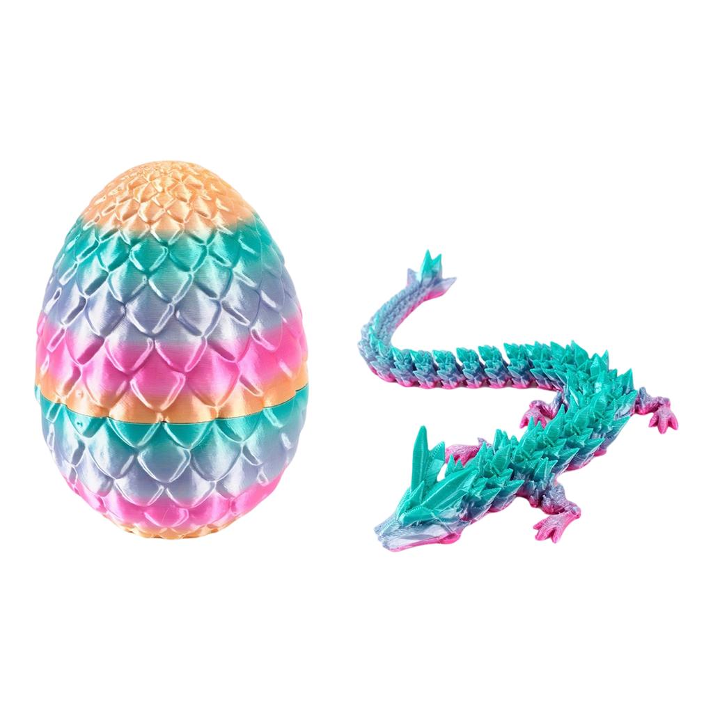 3D Printed Dragon, 3D Printed Egg, Egg With Dragon Inside, Egg Toy, 12in Full Articulated Crystal 3D Dragon For Children's Day Gift & Birt