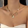 New Trendy Shell Starfish Conch Pendant Necklace for Women Minimalist Imitation Pearl Chain Necklace Summer Beach Party Jewelry
